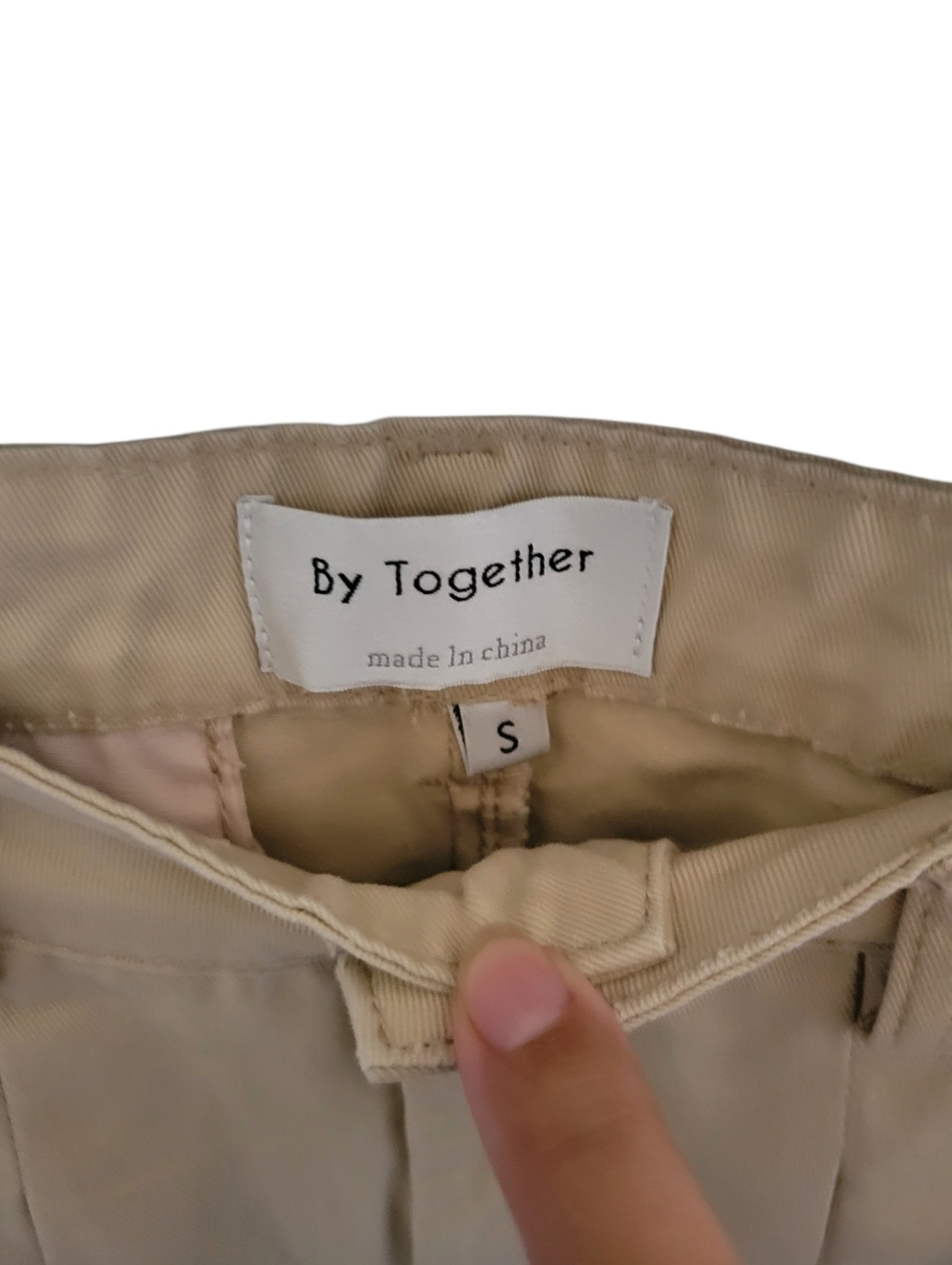 By Together Neutral Pleated Wide-Leg Chinos - Picture 4 of 6